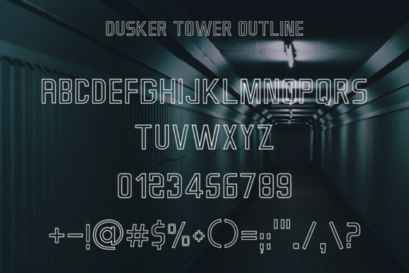 Dusker Tower Outline: A Modern Typeface for Polished Branding