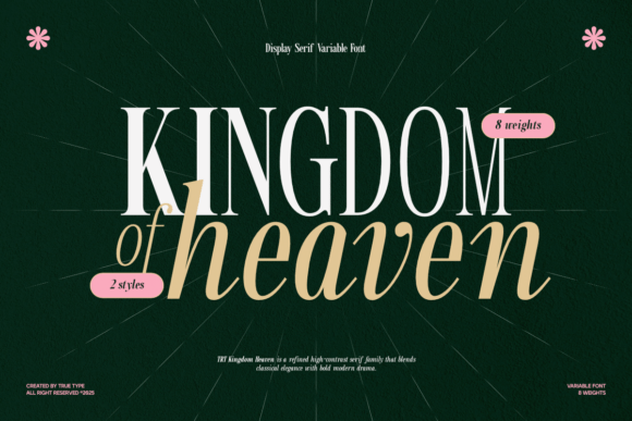TRT Kingdom Heaven: A Majestic Typeface for Editorial Design